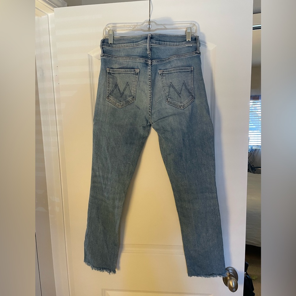 Mother Mid Rise Dazzler Ankle Fray 29